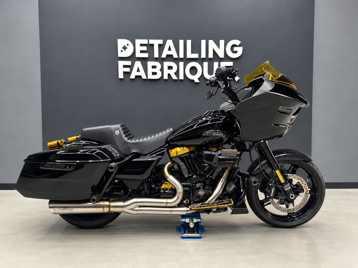 Harley-Davidson in de Detailing Fabrique studio, gereinigd en beschermd voor de winterstalling